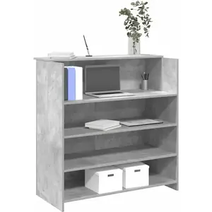 vidaXL Bureau de réception gris béton 100x50x103,5cm bois d'ingénierie