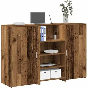 Comparateur de prix : Vidaxl bureau de réception vieux bois 155x50x103,5cm bois d'ingénierie