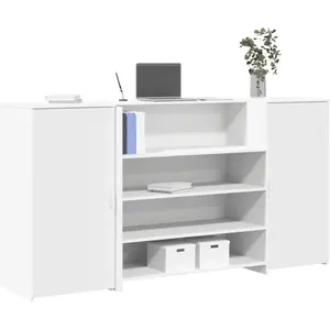 Comparateur de prix : vidaXL Bureau de réception blanc 200x50x103,5 cm bois d'ingénierie