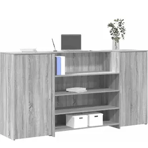 Comparateur de prix : vidaXL Bureau de réception sonoma gris 200x50x103,5 cm bois ingénierie
