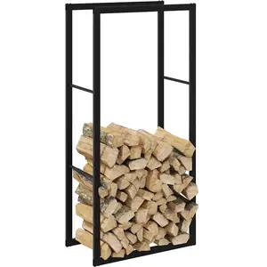 Comparateur de prix : Portant de bois de chauffage noir 55x30x116 cm acier - Vidaxl
