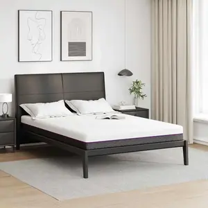 vidaXL Matelas Blanc, Gris 140 x 190 cm pas cher