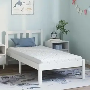 vidaXL Matelas Blanc 160 x 80 cm Tissu 100% polyester pas cher