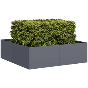 vidaXL Jardinière anthracite 100x100x30 cm acier pas cher