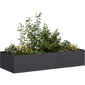 Comparateur de prix : vidaXL Jardinière noir 200x80x40 cm acier