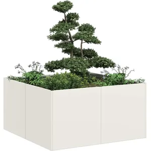 vidaXL Jardinière blanc 80x80x40 cm acier laminé à froid pas cher