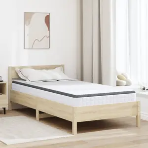 vidaXL Matelas Blanc, Gris 90 x 190 cm Tissu tricoté pas cher