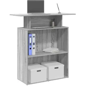 Vidaxl - Bureau de réception sonoma gris 100x40x104 cm bois ingénierie pas cher