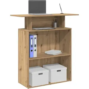 Bureau réception chêne artisanal 100x40x104 cm bois ingénierie vidaXL pas cher