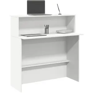 Comparateur de prix : Vidaxl - Bureau de réception blanc 100x50x103,5 cm bois d'ingénierie