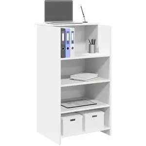 Comparateur de prix : vidaXL Comptoir de réception Blanc 55 x 50 x 103,5 cm Bois composite