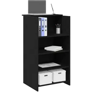 Comparateur de prix : Vidaxl - Bureau De Réception Noir 55x50x103,5 Cm Bois D'Ingénierie