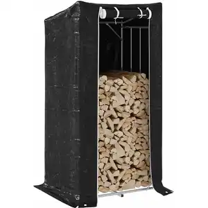Comparateur de prix : Vidaxl portant de bois de chauffage et housse de pluie acier galvanisé