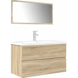 vidaXL Ensemble de Meubles de Salle de Bain 3 pcs chêne Sonoma pas cher