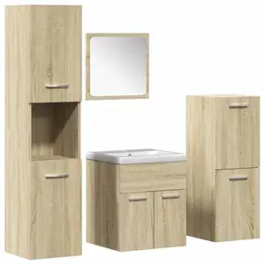 Vidaxl ensemble de meubles de salle de bain 5 pcs chêne sonoma pas cher