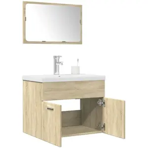 vidaXL Ensemble de meubles de salle de bain 3 pcs chêne sonoma pas cher