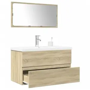 vidaXL Vidaxl Ensemble De Meubles De Salle De Bain 3 Pcs Chêne Sonoma pas cher