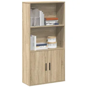 Bibliothèque chêne sonoma 60x24x120 cm bois d'ingénierie vidaXL pas cher