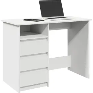 Comparateur de prix : Vidaxl - Bureau blanc 102x50x75 cm bois d'ingénierie