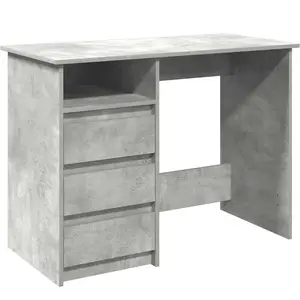 Comparateur de prix : Vidaxl - Bureau gris béton 102x50x75 cm bois d'ingénierie