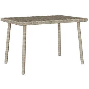 Comparateur de prix : Table basse de jardin rectangulaire gris clair résine tressée - Vidaxl