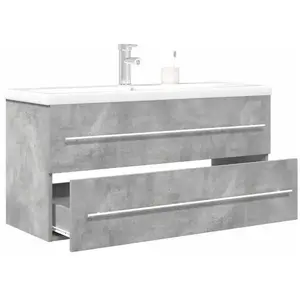 vidaXL Ensemble de meubles de salle de bain 2 pcs gris béton pas cher