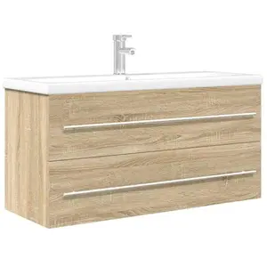 vidaXL Ensemble de meubles de salle de bain 2 pcs chêne sonoma pas cher