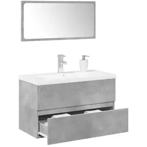 vidaXL Ensemble de meubles de salle de bain 3 pcs gris béton pas cher
