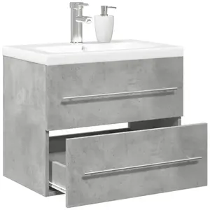 Comparateur de prix : vidaXL Vidaxl Ensemble De Meubles De Salle De Bain 2 Pcs Gris Béton