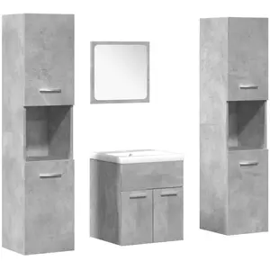 vidaXL Ensemble de meubles de salle de bain 5 pcs gris béton pas cher