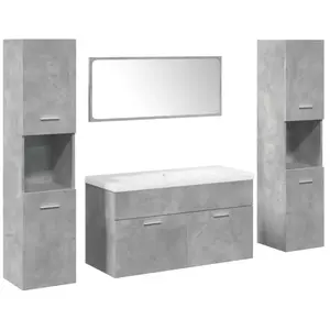 Comparateur de prix : Vidaxl - Ensemble de meubles de salle de bain 5 pcs gris béton