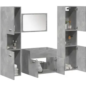 vidaXL Ensemble de meubles de salle de bain 4 pcs gris béton pas cher