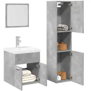 vidaXL Ensemble de meubles de salle de bain 4 pcs gris béton pas cher