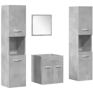 vidaXL Ensemble de meubles de salle de bain 4 pcs gris béton pas cher