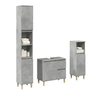 Comparateur de prix : Vidaxl - Ensemble de meubles de salle de bain 3 pcs gris béton