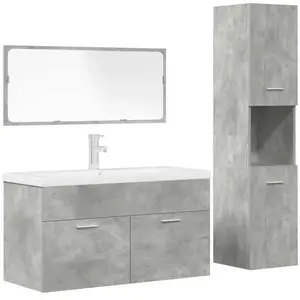vidaXL Ensemble de meubles de salle de bain 4 pcs gris béton
