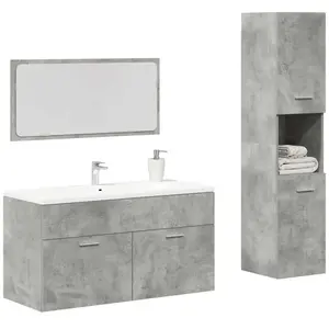 Comparateur de prix : Vidaxl - Ensemble de meubles de salle de bain 3 pcs gris béton