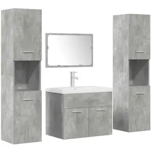 Comparateur de prix : vidaXL Ensemble de meubles de salle de bain 5 pcs gris béton