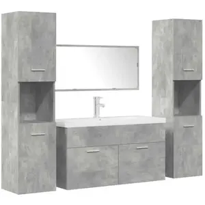 Comparateur de prix : vidaXL Ensemble de meubles de salle de bain 5 pcs gris béton