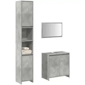 Comparateur de prix : vidaXL Vidaxl Ensemble De Meubles De Salle De Bain 3 Pcs Gris Béton