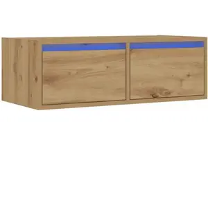Comparateur de prix : vidaXL Meuble TV avec lumières LED chêne artisanal 75x35,5x25 cm
