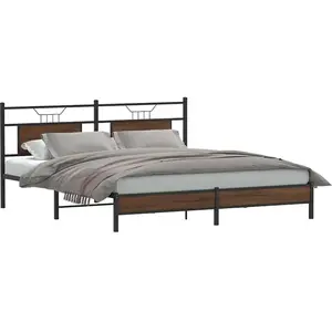 vidaXL Cadre de lit sans matelas chêne marron 183x213 cm pas cher