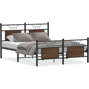 vidaXL Cadre de lit sans matelas chêne marron 150x200 cm pas cher