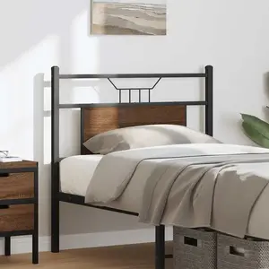Vidaxl tête de lit chêne marron 75 cm bois d'ingénierie et acier pas cher