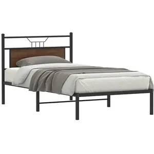 Cadre de lit sans matelas chêne marron 100x200 cm Vidaxl pas cher