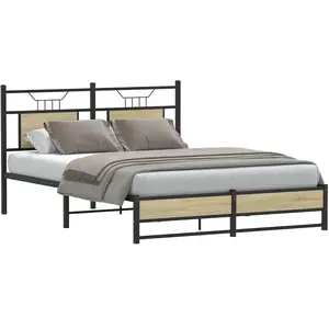 vidaXL Cadre de lit sans Matelas chêne Sonoma 140x190 cm pas cher