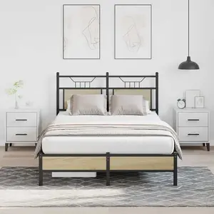 Cadre de lit sans matelas chêne sonoma 120x190 cm Vidaxl pas cher