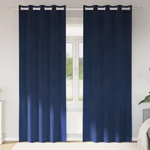vidaXL Rideaux occultants avec oeillets 2 pcs en velours bleu foncé pas cher