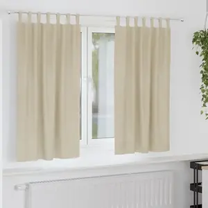 Rideaux Avec Des Rideaux 2 Pcs Crème 140 X 175 Cm Velours Vidaxl pas cher
