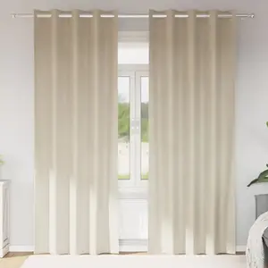 vidaXL Rideaux occultants avec oeillets 2 pcs Crème Velours pas cher